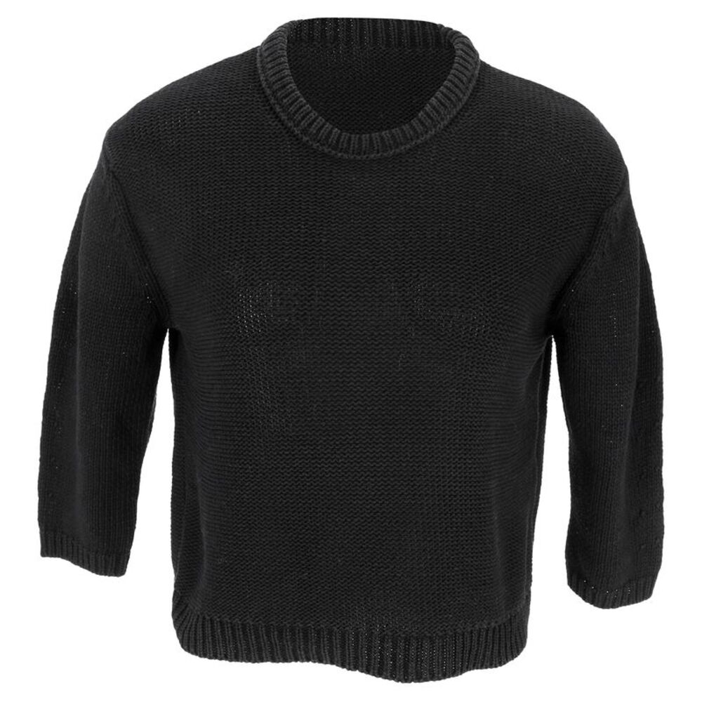 Acne Studios Crew Neck Sweater in Black Cotton